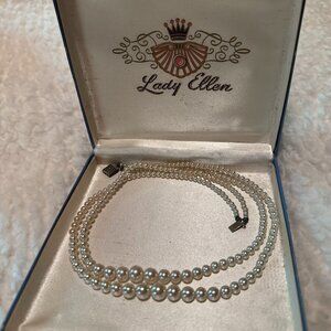 Vintage Pearl Double Strand Necklace